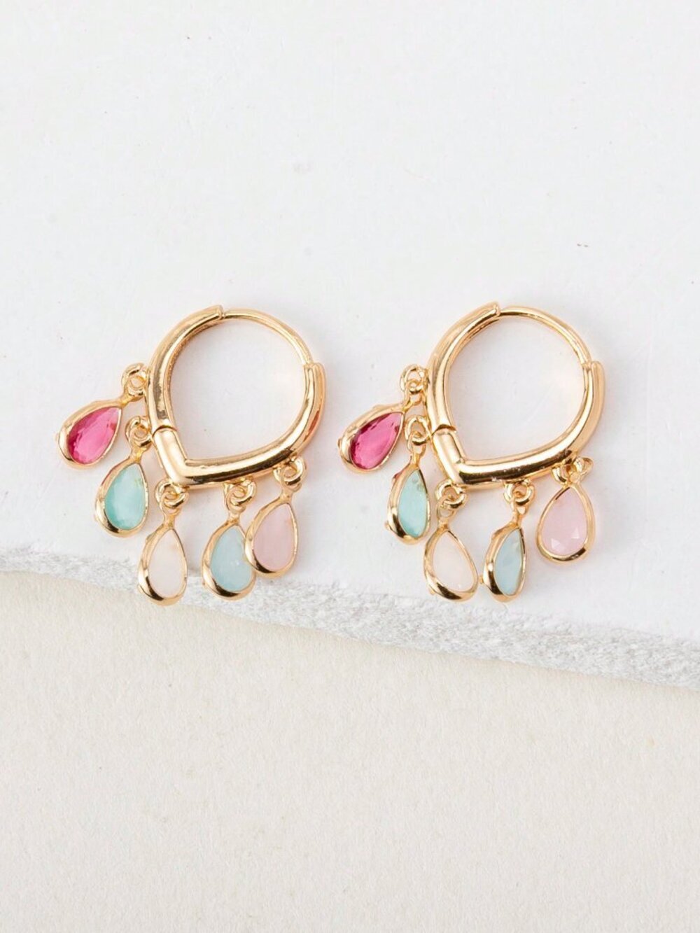 Multicolor Elegant Women's High-End Luxury Versatile Gold hoops